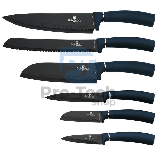 Набір кухонних ножів з нержавіючої сталі з 6 шт. AQUAMARINE 20059