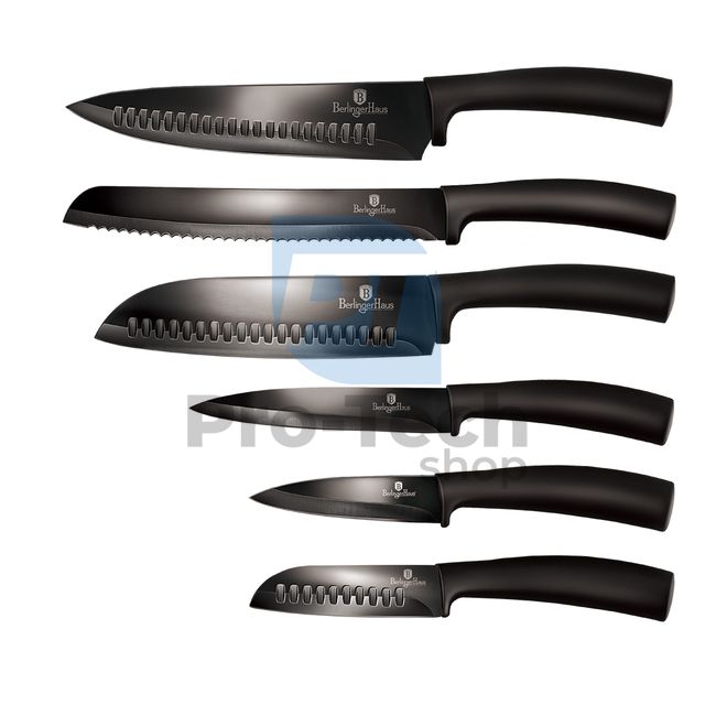 Набір кухонних ножів з нержавіючої сталі 6 шт.  BLACK 20369