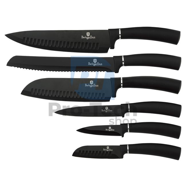 Набір кухонних ножів з нержавіючої сталі 6 шт.  BLACK 20464