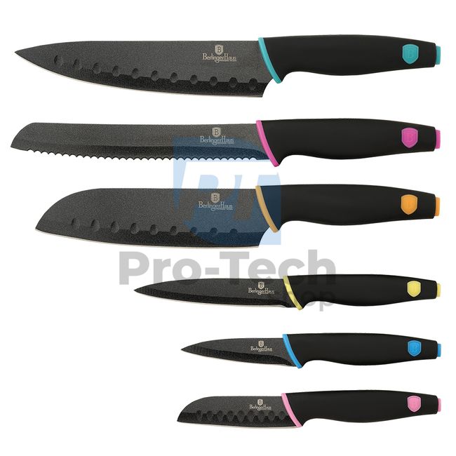 Набір кухонних ножів з нержавіючої сталі 6 шт.  BLACK 20923
