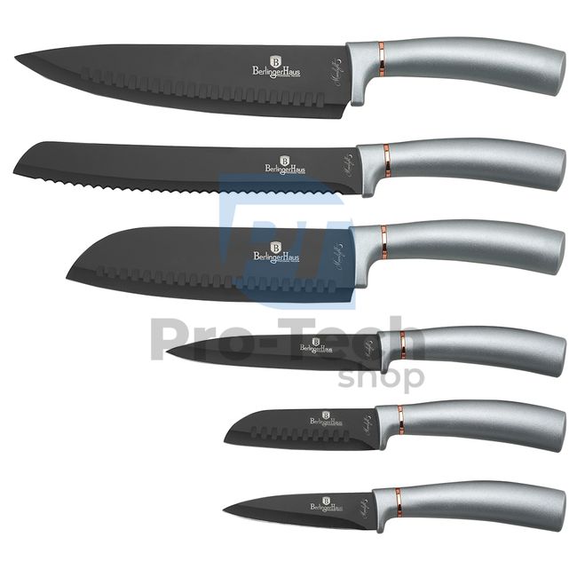 Набір кухонних ножів з нержавіючої сталі 6 шт. GREY 19857