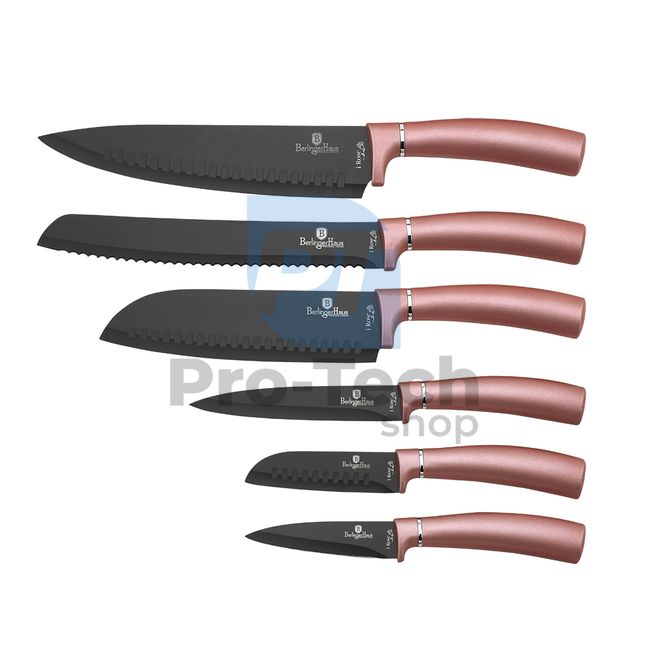 Набір кухонних ножів з нержавіючої сталі 6 шт. PINK 19955