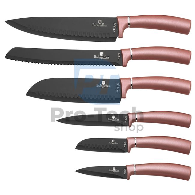 Набір кухонних ножів з нержавіючої сталі 6 шт. PINK 19956