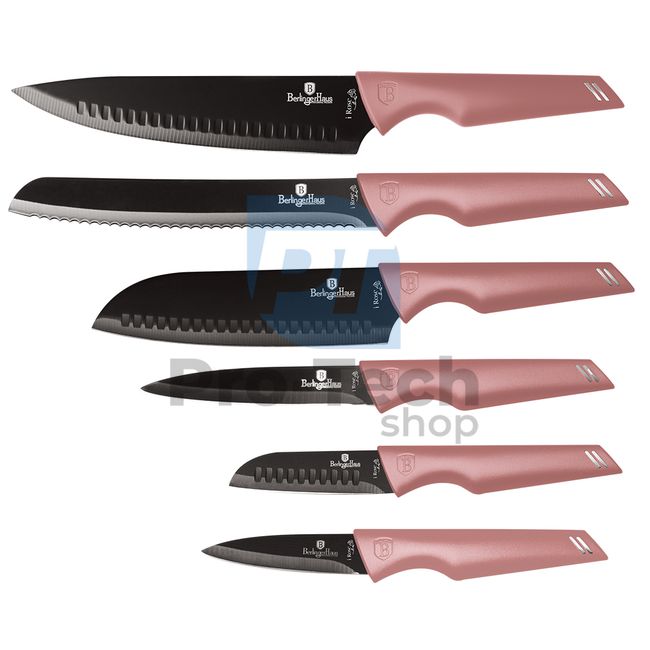 Набір кухонних ножів з нержавіючої сталі 6 шт. PINK 19957