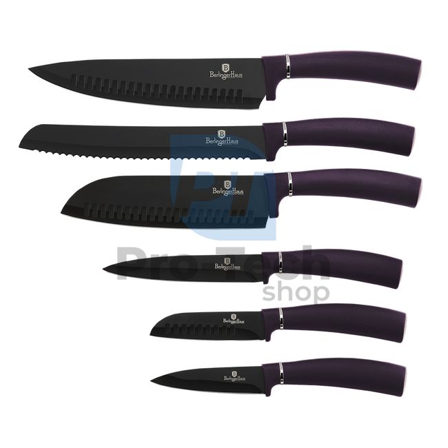 Набір кухонних ножів з нержавіючої сталі з 6 шт.  PURPLE 20269