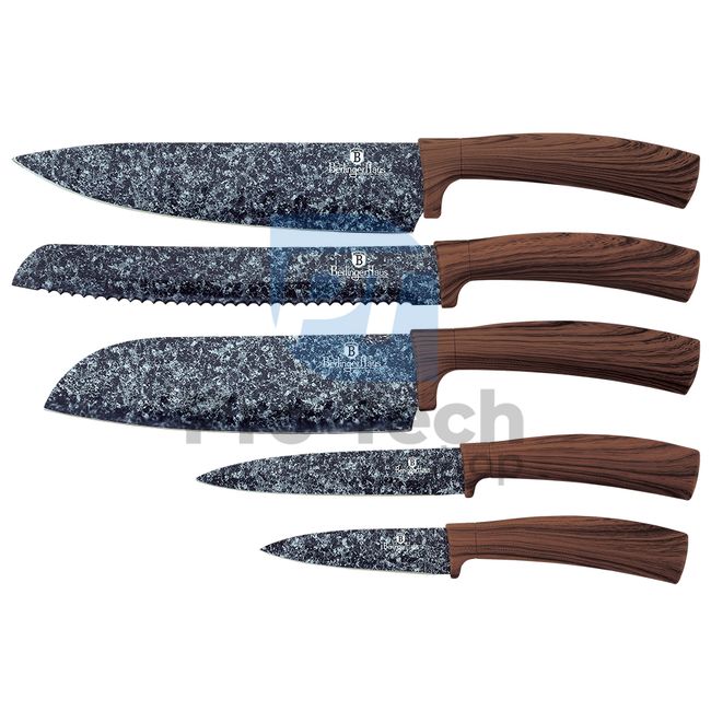 Набір кухонних ножів з нержавіючої сталі 6 шт.  з акриловою підставкою ORIGINAL WOOD 20857