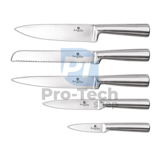 Набір кухонних ножів з нержавіючої сталі 6 шт. з підставкою PINK 19965