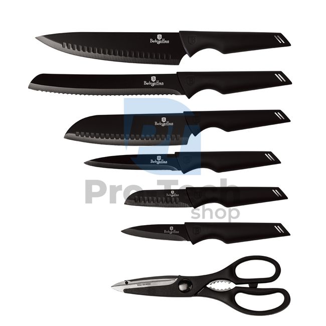 Набір кухонних ножів з нержавіючої сталі з 7 шт.  BLACK 20466