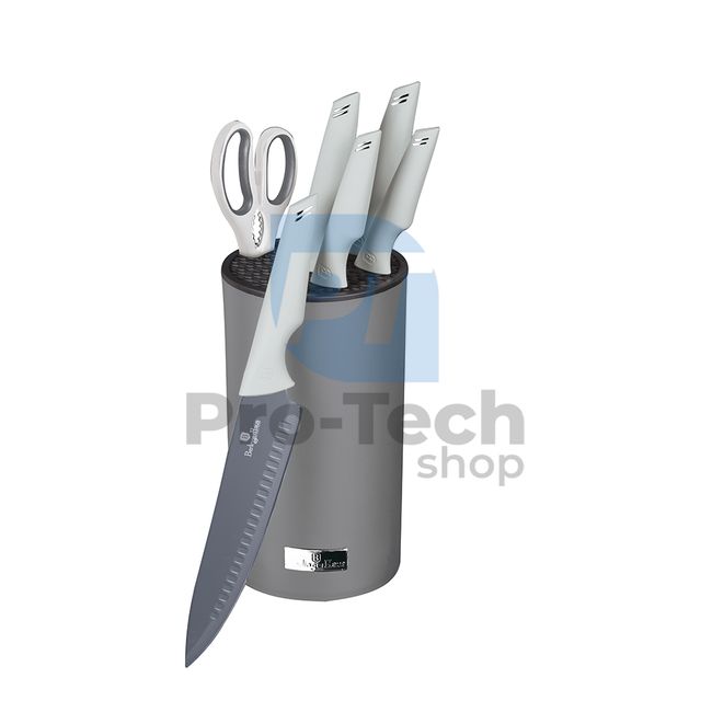 Набір кухонних ножів з нержавіючої сталі на 7 шт.  з підставкою MATT GREY 20734
