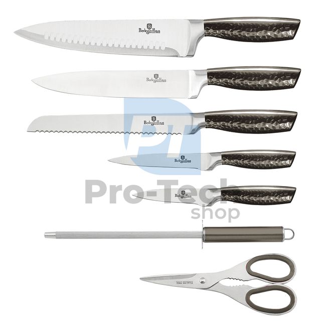Набір кухонних ножів з нержавіючої сталі 8 шт.  з акриловою підставкою BLACK 20374