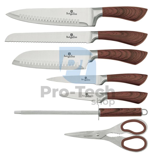Набір кухонних ножів з нержавіючої сталі 8 шт.  з акриловою підставкою ORIGINAL WOOD 20786