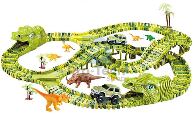 Автотрек + іграшки динозаври 240 деталей 74110