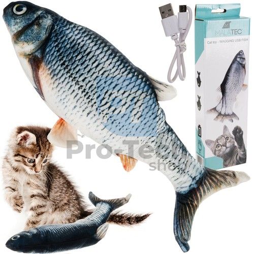 Іграшка для кота вібруюча жива риба з USB 74340