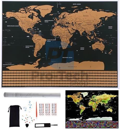 Скретч-карта світу + аксесуари 74593