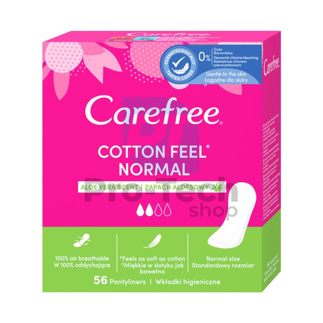 Інтимні сліпи -  Carefree Cotton з алое вера 56шт 30553