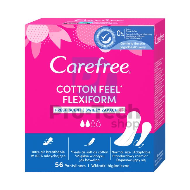 Інтимні трусики - Fresh Scent Carefree Cotton Flexiform 56шт 30555