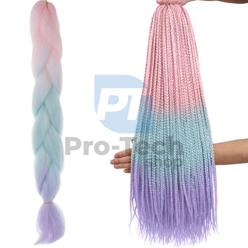 Канекалон із синтетичного волосся омбре рожевого/блакитного/фіолетового кольору W10341 75311