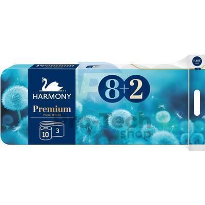 Туалетний папір 3-шаровий HARMONY PREMIUM - 8+2шт 30502