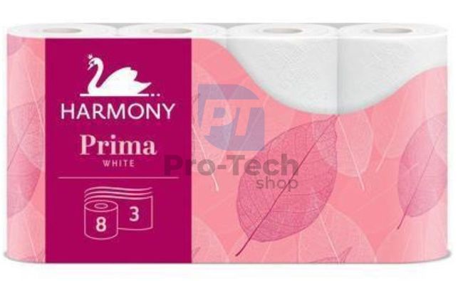 Туалетний папір 3-шаровий HARMONY PRIMA - 8шт 30497