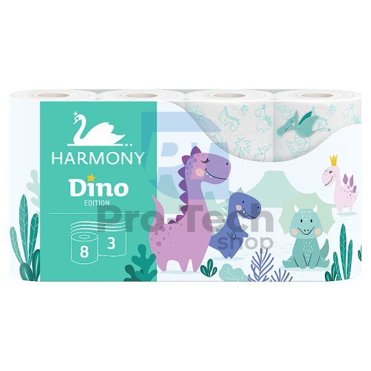 Туалетний папір 3-шаровий HARMONY SOFT DINO - 8шт 30501