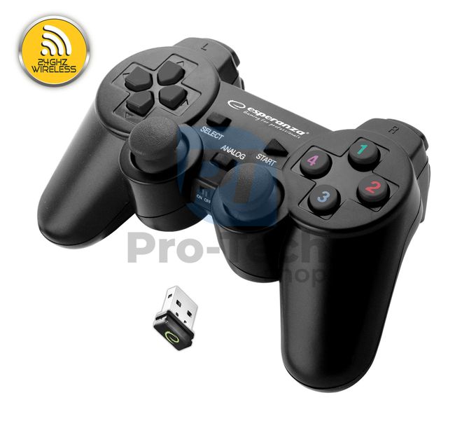 Бездротовий геймпад з функцією вібрації PC/PS3 USB GLADIATOR, чорний 72646