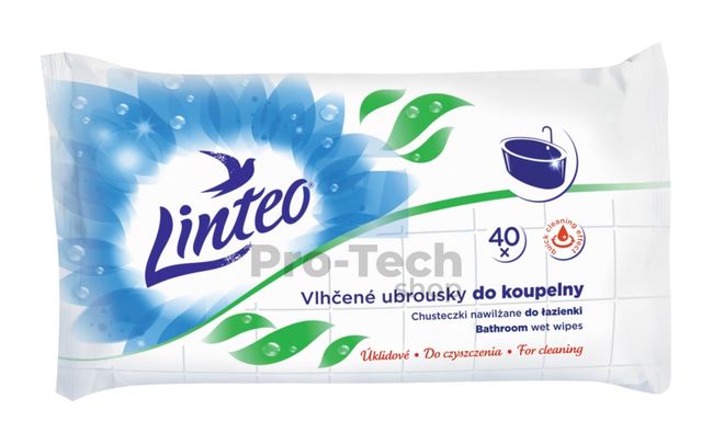 Вологі серветки для ванної кімнати Linteo 40шт 30438