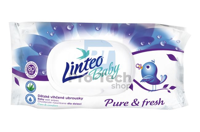 Вологі серветки Linteo Baby Pure and Fresh 80шт в упаковці 30430