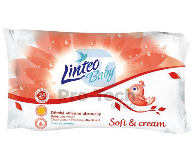 Вологі серветки Linteo Baby  Soft and Cream 24шт 30426