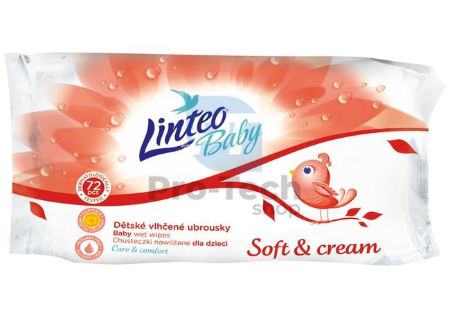 Вологі серветки Linteo Baby  Soft and Cream 72шт 30428