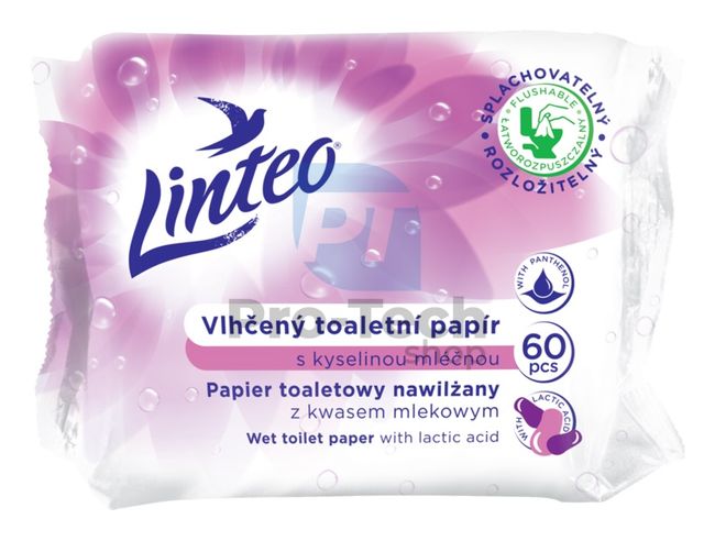 Вологий туалетний папір з молочною кислотою Linteo Satin 60шт 30443