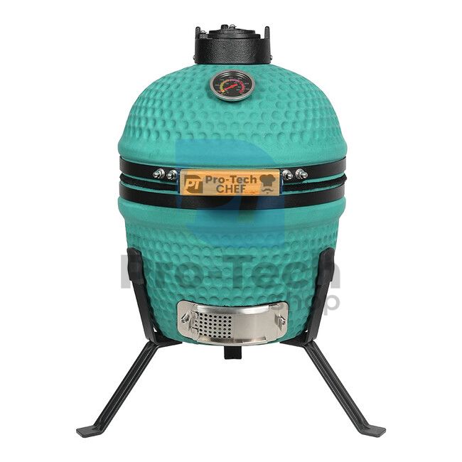 Садовий керамічний гриль Kamado CL-13 зелений матовий Pro-Tech CHEF 40333