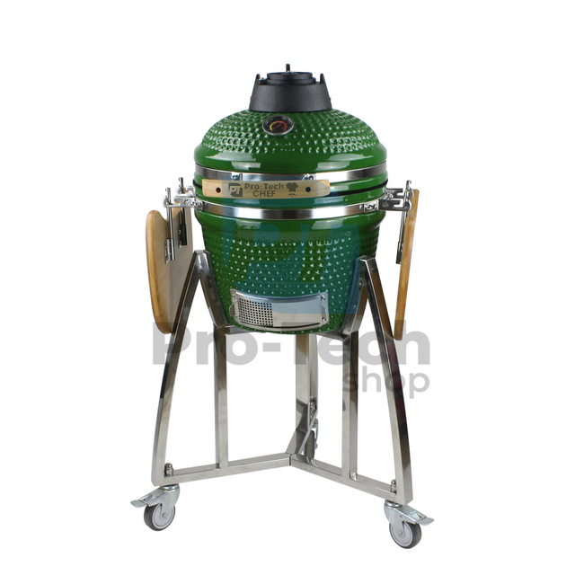 Садовий керамічний гриль Kamado CL-16 зелений Pro-Tech CHEF 40283